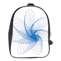 Spirograph Pattern Drawing Design Blue School Bags(large)  by Nexatart