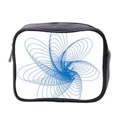 Spirograph Pattern Drawing Design Blue Mini Toiletries Bag 2-side by Nexatart