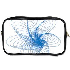 Spirograph Pattern Drawing Design Blue Toiletries Bags 2-side by Nexatart