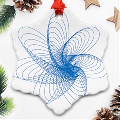 Spirograph Pattern Drawing Design Blue Ornament (snowflake) by Nexatart