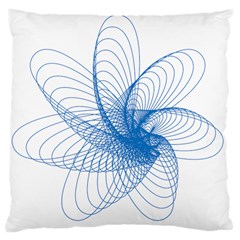 Spirograph Pattern Drawing Design Blue Large Cushion Case (two Sides) by Nexatart