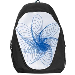 Spirograph Pattern Drawing Design Blue Backpack Bag by Nexatart