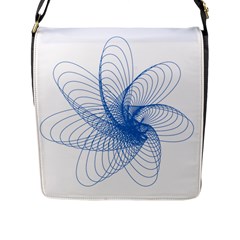 Spirograph Pattern Drawing Design Blue Flap Messenger Bag (l)  by Nexatart