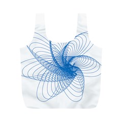 Spirograph Pattern Drawing Design Blue Full Print Recycle Bags (m)  by Nexatart