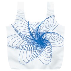 Spirograph Pattern Drawing Design Blue Full Print Recycle Bags (l) 