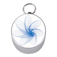 Spirograph Pattern Drawing Design Blue Mini Silver Compasses by Nexatart