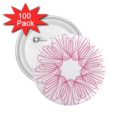 Spirograph Pattern Drawing Design 2 25  Buttons (100 Pack)  by Nexatart