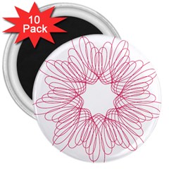 Spirograph Pattern Drawing Design 3  Magnets (10 pack) 