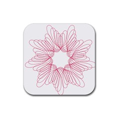 Spirograph Pattern Drawing Design Rubber Coaster (Square) 