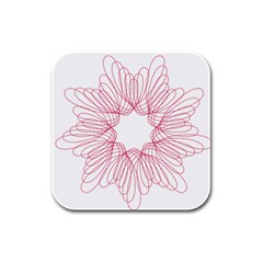 Spirograph Pattern Drawing Design Rubber Square Coaster (4 pack) 