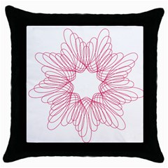 Spirograph Pattern Drawing Design Throw Pillow Case (black) by Nexatart