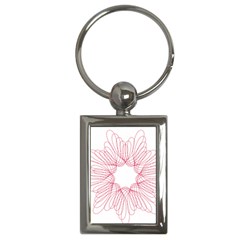 Spirograph Pattern Drawing Design Key Chains (Rectangle) 