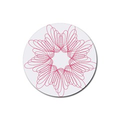 Spirograph Pattern Drawing Design Rubber Coaster (Round) 