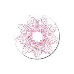 Spirograph Pattern Drawing Design Magnet 3  (Round)