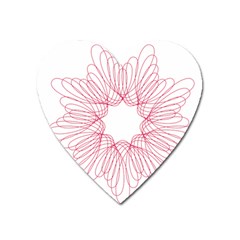 Spirograph Pattern Drawing Design Heart Magnet