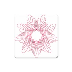 Spirograph Pattern Drawing Design Square Magnet