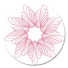 Spirograph Pattern Drawing Design Magnet 5  (Round)