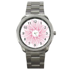 Spirograph Pattern Drawing Design Sport Metal Watch