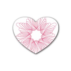 Spirograph Pattern Drawing Design Rubber Coaster (Heart) 