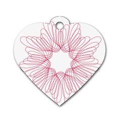 Spirograph Pattern Drawing Design Dog Tag Heart (One Side)