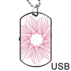 Spirograph Pattern Drawing Design Dog Tag USB Flash (One Side)