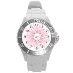 Spirograph Pattern Drawing Design Round Plastic Sport Watch (L) Front