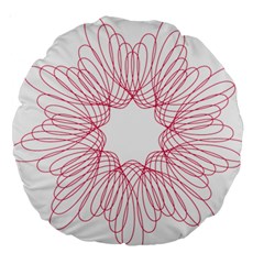 Spirograph Pattern Drawing Design Large 18  Premium Round Cushions