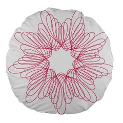 Spirograph Pattern Drawing Design Large 18  Premium Flano Round Cushions