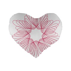 Spirograph Pattern Drawing Design Standard 16  Premium Flano Heart Shape Cushions