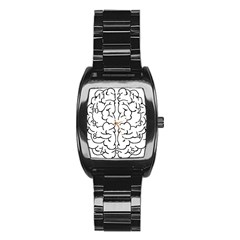 Brain Mind Gray Matter Thought Stainless Steel Barrel Watch by Nexatart