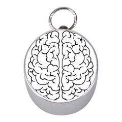 Brain Mind Gray Matter Thought Mini Silver Compasses by Nexatart