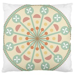 Blue Circle Ornaments Large Flano Cushion Case (two Sides) by Nexatart