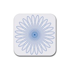 Spirograph Pattern Circle Design Rubber Coaster (square)  by Nexatart