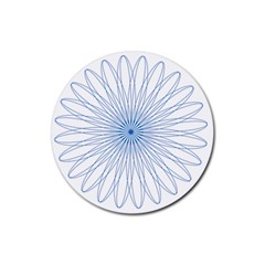 Spirograph Pattern Circle Design Rubber Round Coaster (4 Pack)  by Nexatart