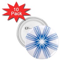 Blue Spirograph Pattern Circle Geometric 1 75  Buttons (10 Pack) by Nexatart