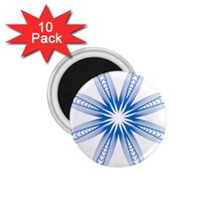 Blue Spirograph Pattern Circle Geometric 1 75  Magnets (10 Pack)  by Nexatart