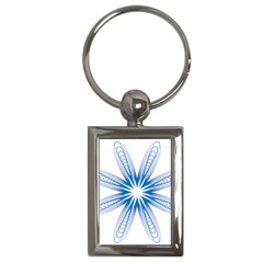 Blue Spirograph Pattern Circle Geometric Key Chains (rectangle)  by Nexatart