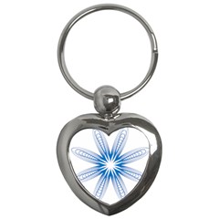 Blue Spirograph Pattern Circle Geometric Key Chains (heart)  by Nexatart