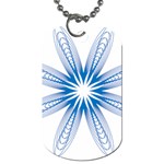 Blue Spirograph Pattern Circle Geometric Dog Tag (Two Sides) Front