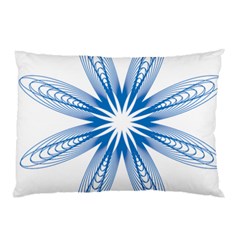 Blue Spirograph Pattern Circle Geometric Pillow Case by Nexatart