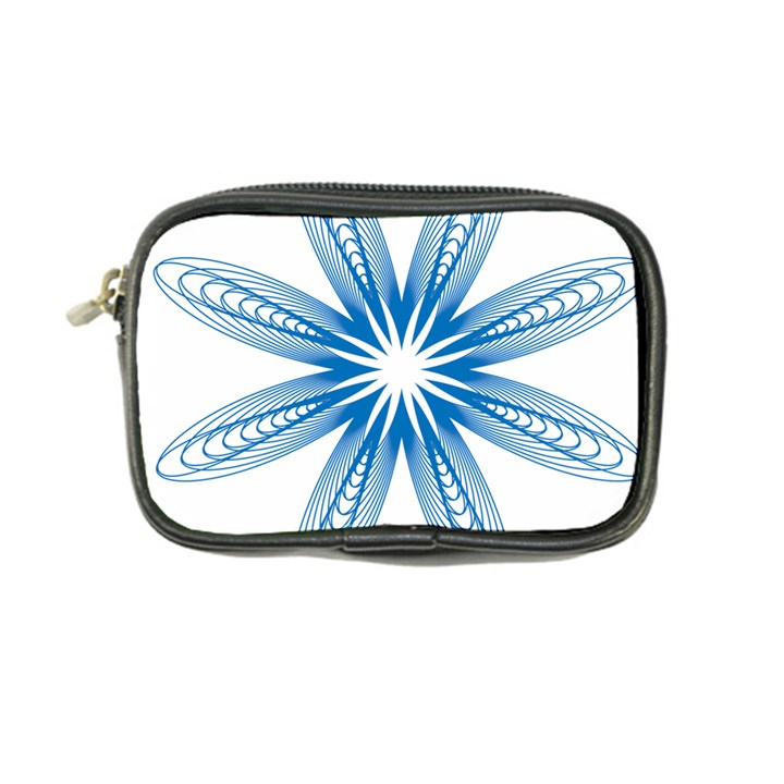 Blue Spirograph Pattern Circle Geometric Coin Purse