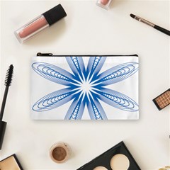 Blue Spirograph Pattern Circle Geometric Cosmetic Bag (small)  by Nexatart