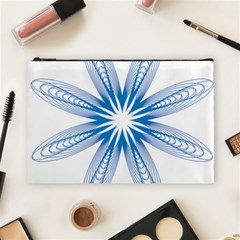 Blue Spirograph Pattern Circle Geometric Cosmetic Bag (large)  by Nexatart