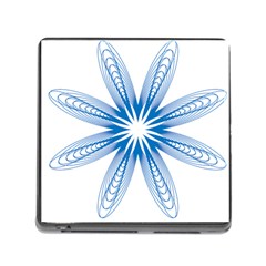 Blue Spirograph Pattern Circle Geometric Memory Card Reader (square) by Nexatart