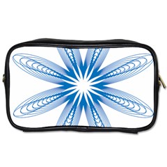 Blue Spirograph Pattern Circle Geometric Toiletries Bags 2-side by Nexatart