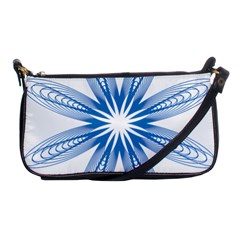 Blue Spirograph Pattern Circle Geometric Shoulder Clutch Bags by Nexatart