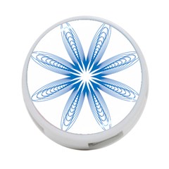 Blue Spirograph Pattern Circle Geometric 4-port Usb Hub (one Side) by Nexatart