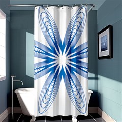 Blue Spirograph Pattern Circle Geometric Shower Curtain 36  X 72  (stall)  by Nexatart