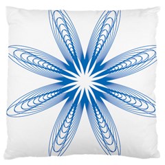 Blue Spirograph Pattern Circle Geometric Large Cushion Case (two Sides) by Nexatart