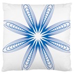 Blue Spirograph Pattern Circle Geometric Large Cushion Case (Two Sides) Front